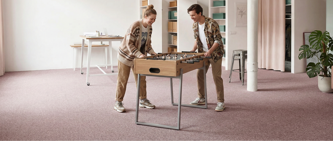 Nouveau carpet tiles in an office
