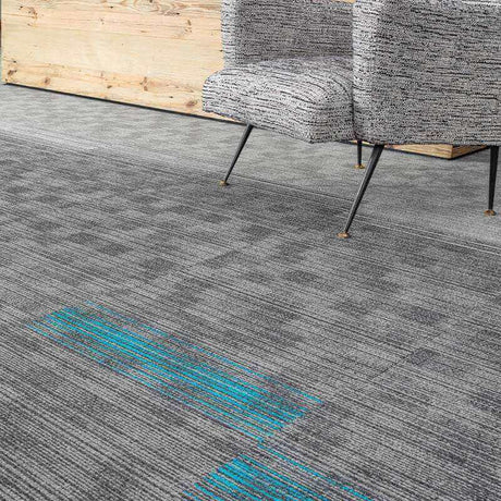Nouveau Infinity Accent Black Grey Carpet Tiles - DCTUK